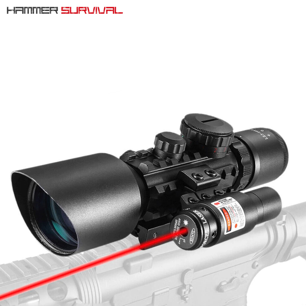 Red Laser Scope 3-10x42 Rifle Scope with Red/Green Laser | Adjustable, Durable – HAMMER ...