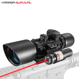 3-10x42 Rifle Scope with Red / Green Laser