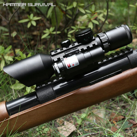 3-10x42 Rifle Scope with Red / Green Laser