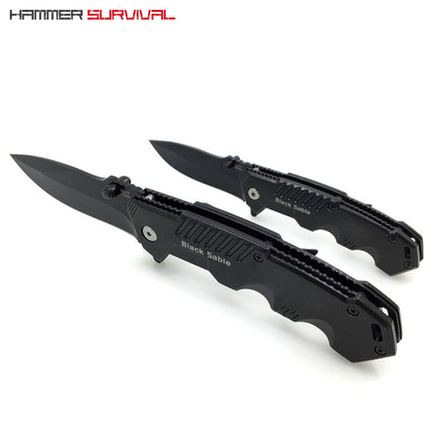 Black Sable Folding Pocket Knife (20cm / 8")